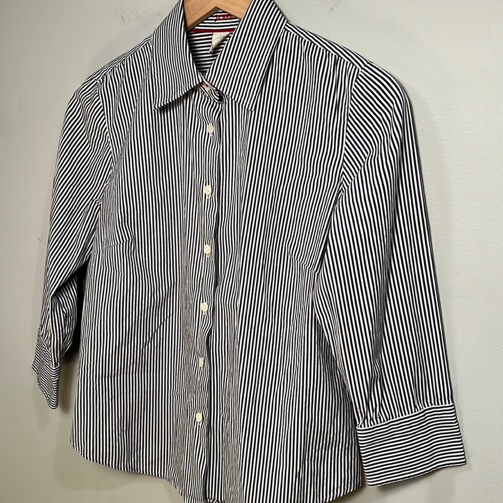 Very Nice J Crew Three Quarter Sleeve Striped Shirt